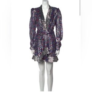 Isabel Marant Silver and Blue Mini Dress - M/US6